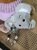 Grey Elephant Plushie Keychain
