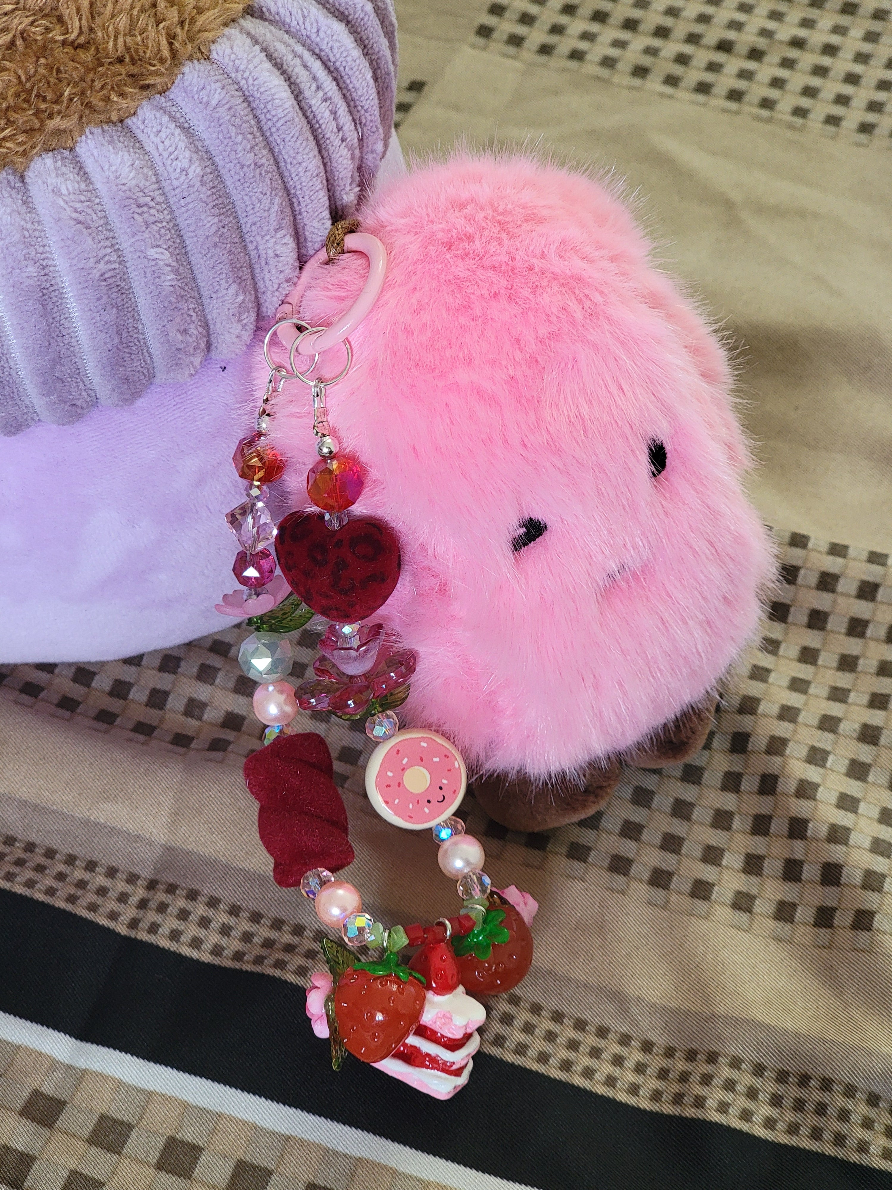 Pink Bread Plushie Keychain